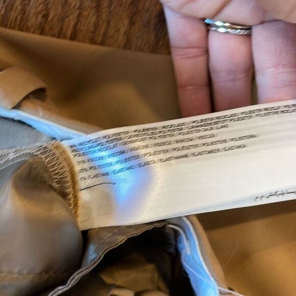 Mango high rise tan tapered straight leg trouser pants 4 - Picture 7 of 13